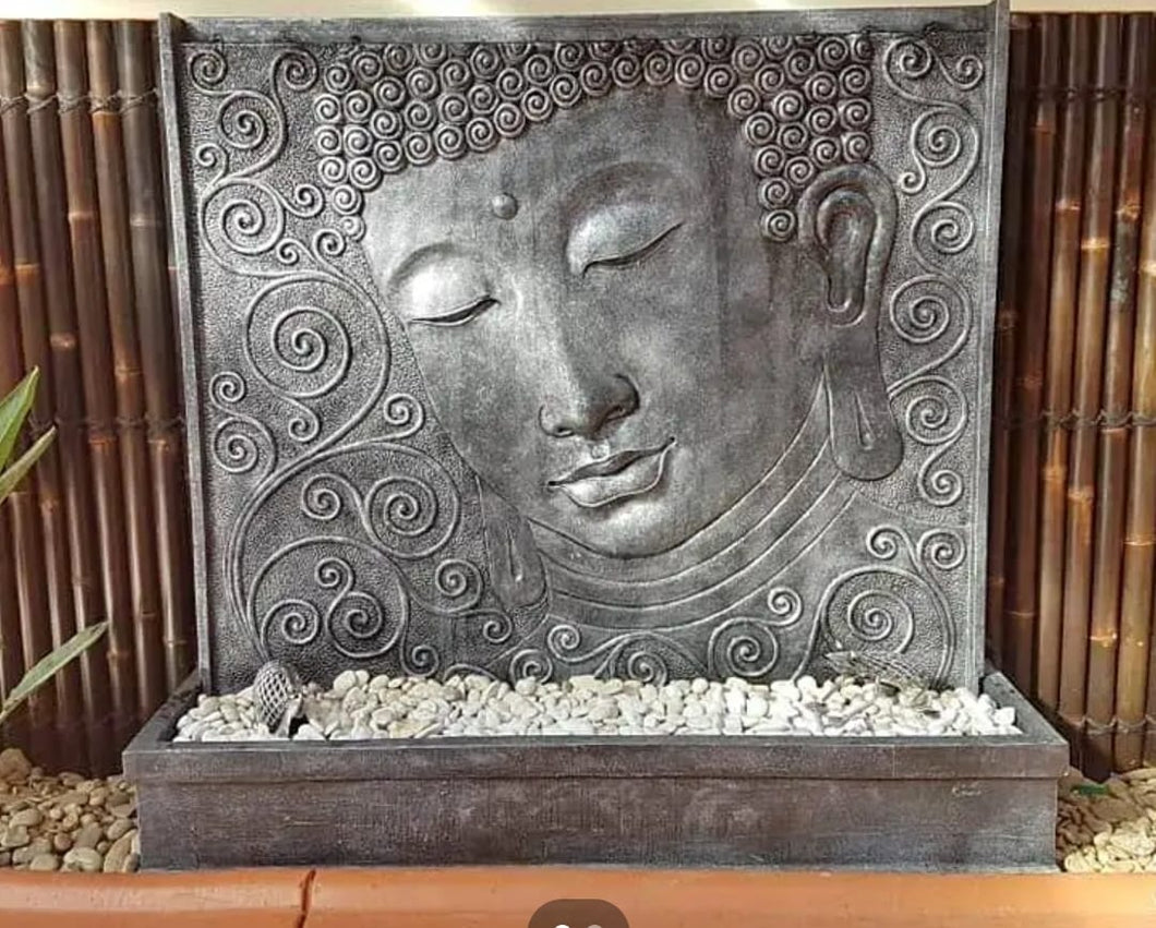 Large Buddha Face Panel Fountain