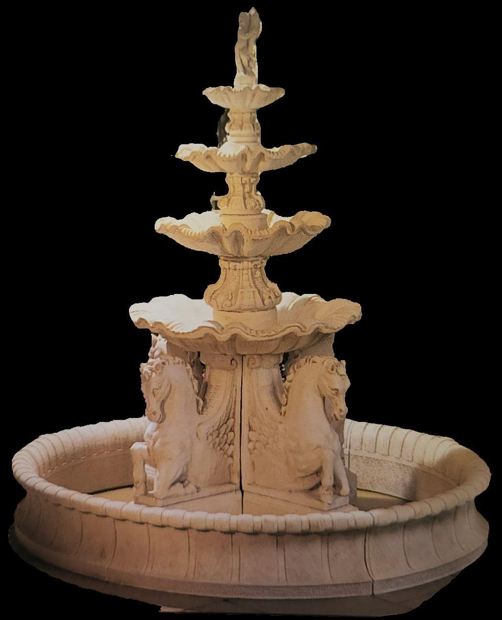5 Tier Fountain With Horses