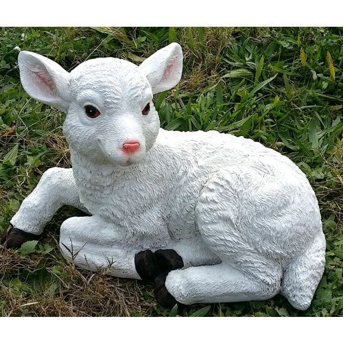 46cm Lamb Lying Down Fiberglass