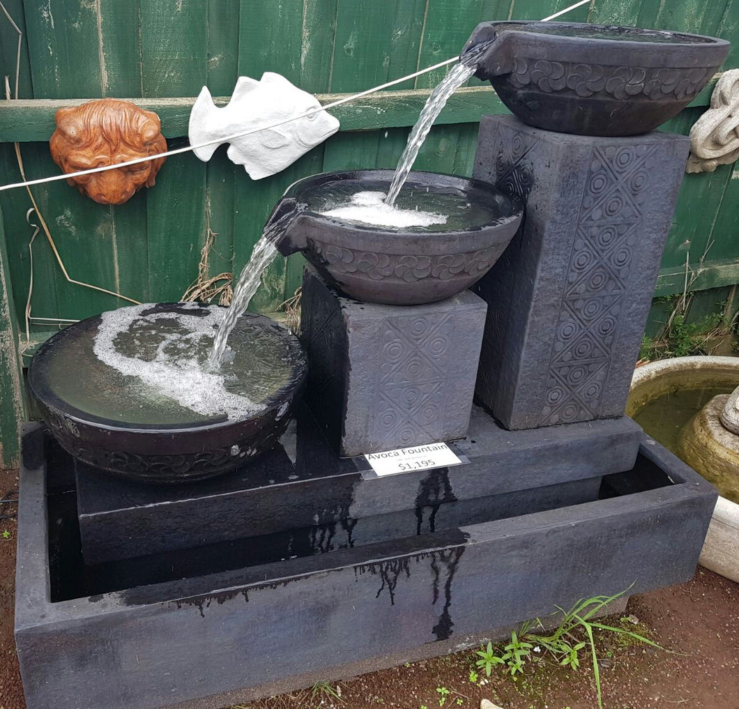 Rectangle 3 Tier Bowls Fountain Fiberglass