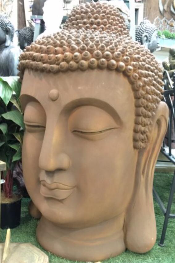 Large Rusty Buddha Head Fiberglass