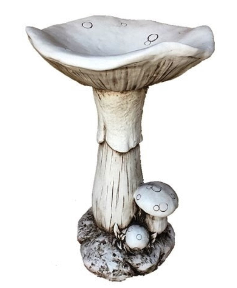 Mushroom Bird Feeder cement