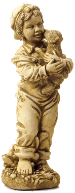 Boy and Dog Statue