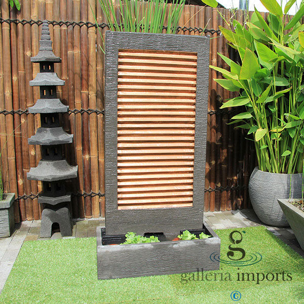 Zig Zag Copper Wall Fountain Concrete GRC