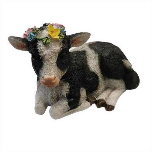 Resin Floral Cow PR068