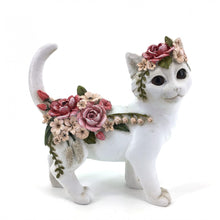 Resin Floral Cat Ornaments PR009N