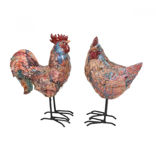 2/A Resin Graffiti Rooster/Hen PR961D