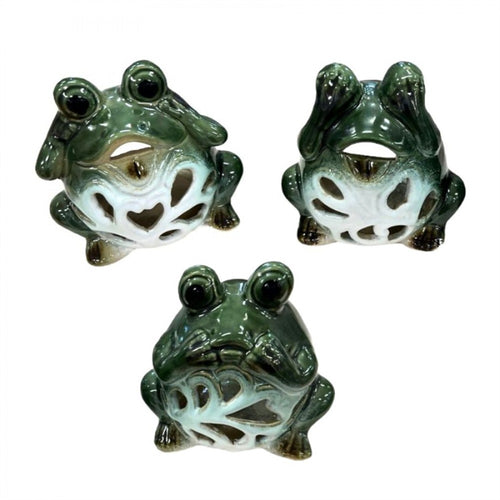 3/A Porcelain Frog Tea Light Candle Holder PLD154