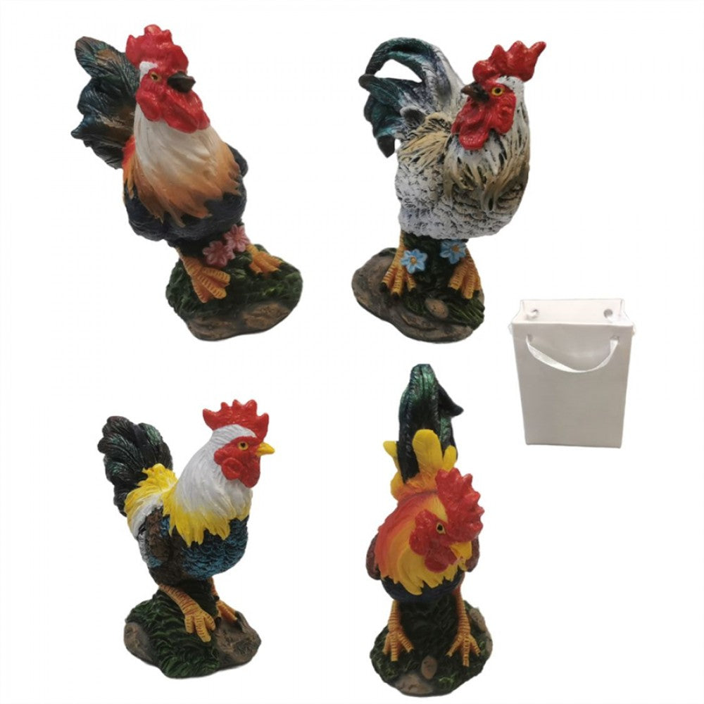4/A Resin Miniature Rooster with Paper Bag PMN006