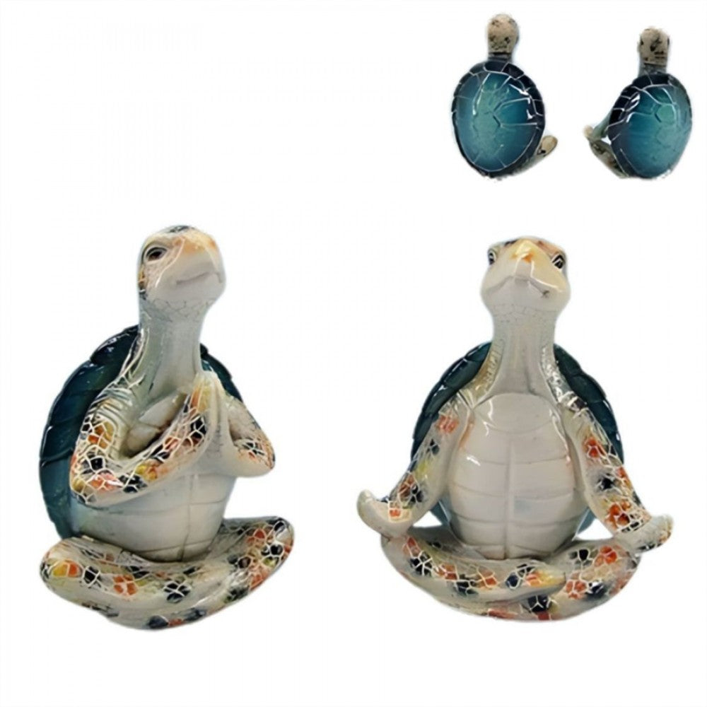 Blue Resin Yoga Turtle Statue 2/A PR090