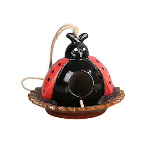 Ceramic Hanging Bird House- Ladybug PLD180