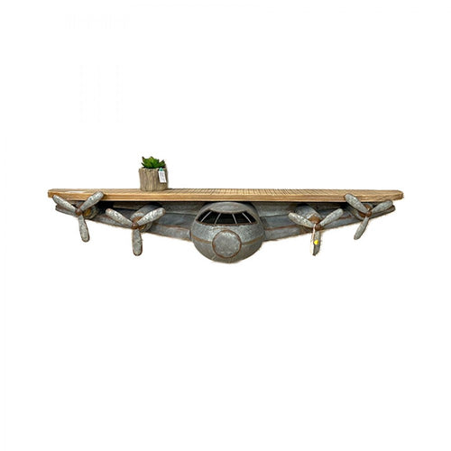 Metal Plane with Timber Top wall Shelf MD606