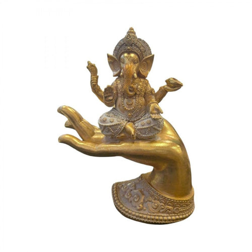 Resin Ganesh Sitting on Hand PSB228C
