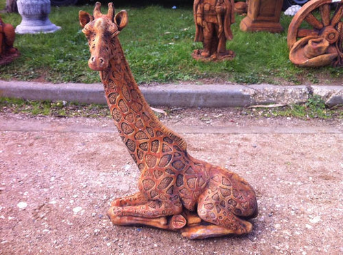 72cm Laying Giraffe Concrete
