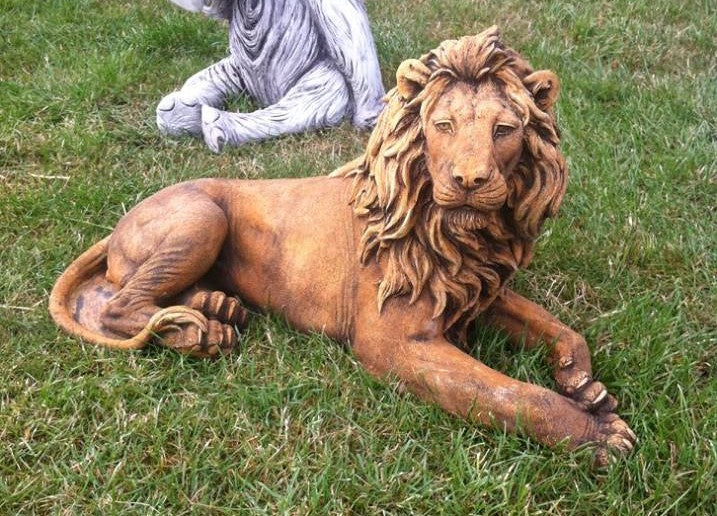 Laying Lion Concrete