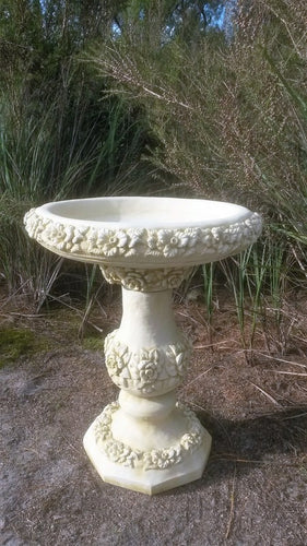 Floral Bird Bath Concrete