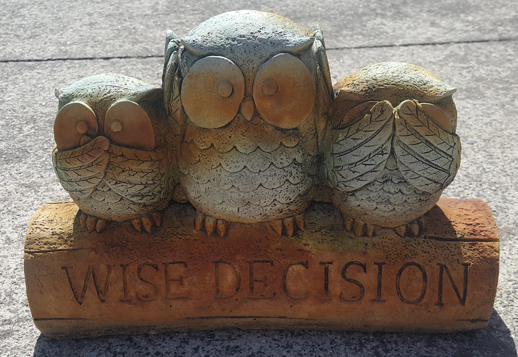 Wise Decision Owls Rust Green