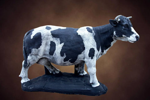 Large Cow Black / White Concrete