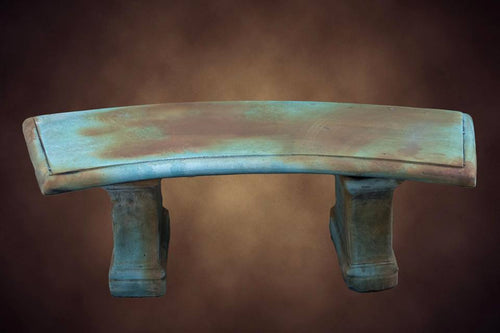 Courtyard Curved Bench Rust Green