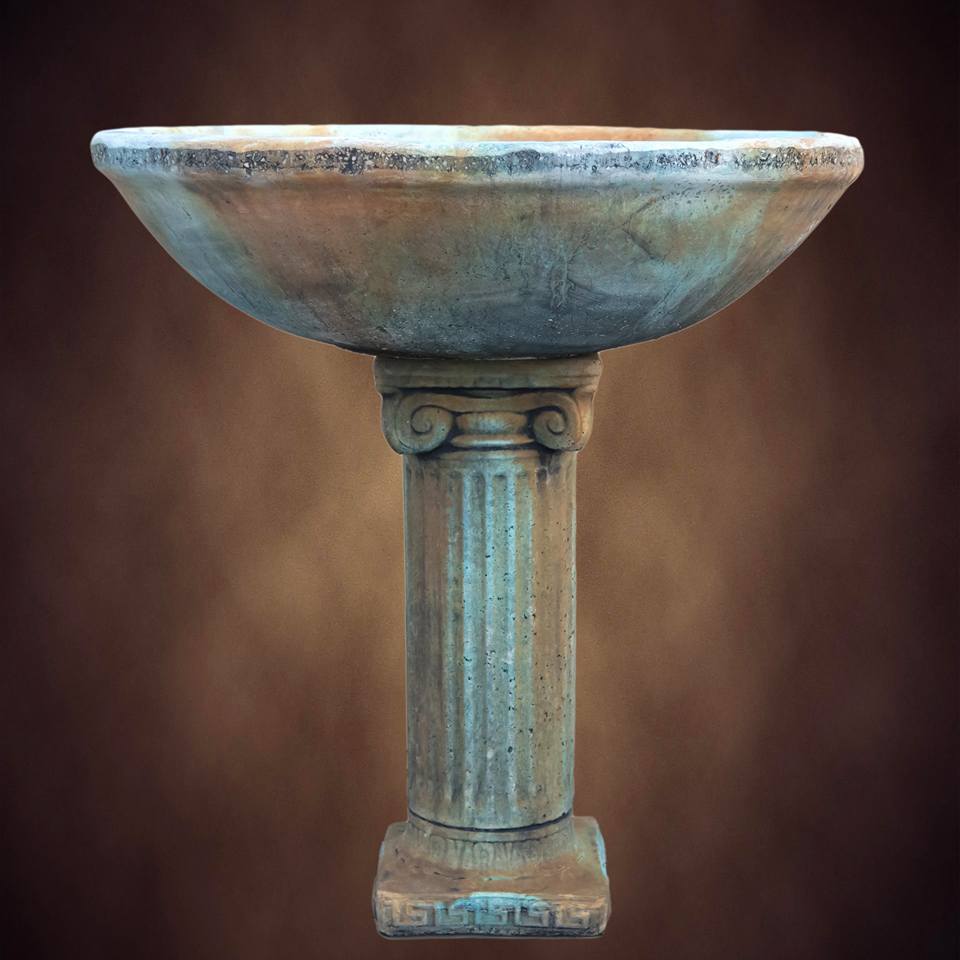 Large Dish Bird Bath Concrete