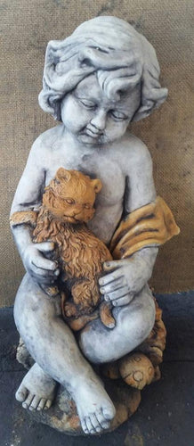 Child With Cat Concrete