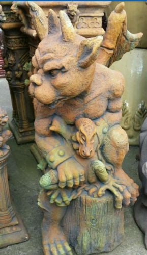 Gargoyle With Prey Statue Concrete