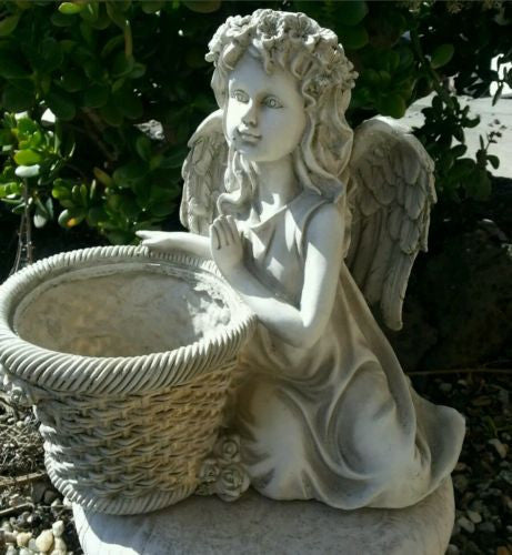 Praying Angel With Pot Planter/Statue