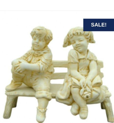 Boy Girl On Bench Sandstone