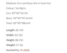 Maddison Urn And Base Set