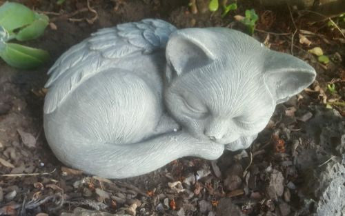 Sleeping Cat With Wings Angel Fiberglass