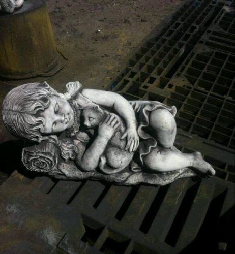 Sleeping Girl With Cat Concrete
