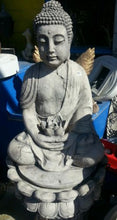 Large Lotus Buddha Grey Statue/Water Feature Concrete