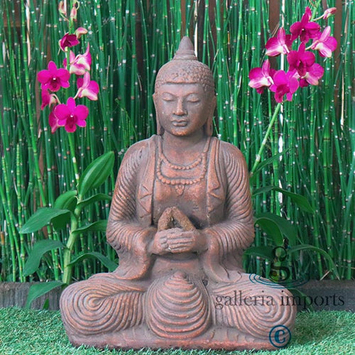 49cm Thinking Thai Buddha Concrete GRC