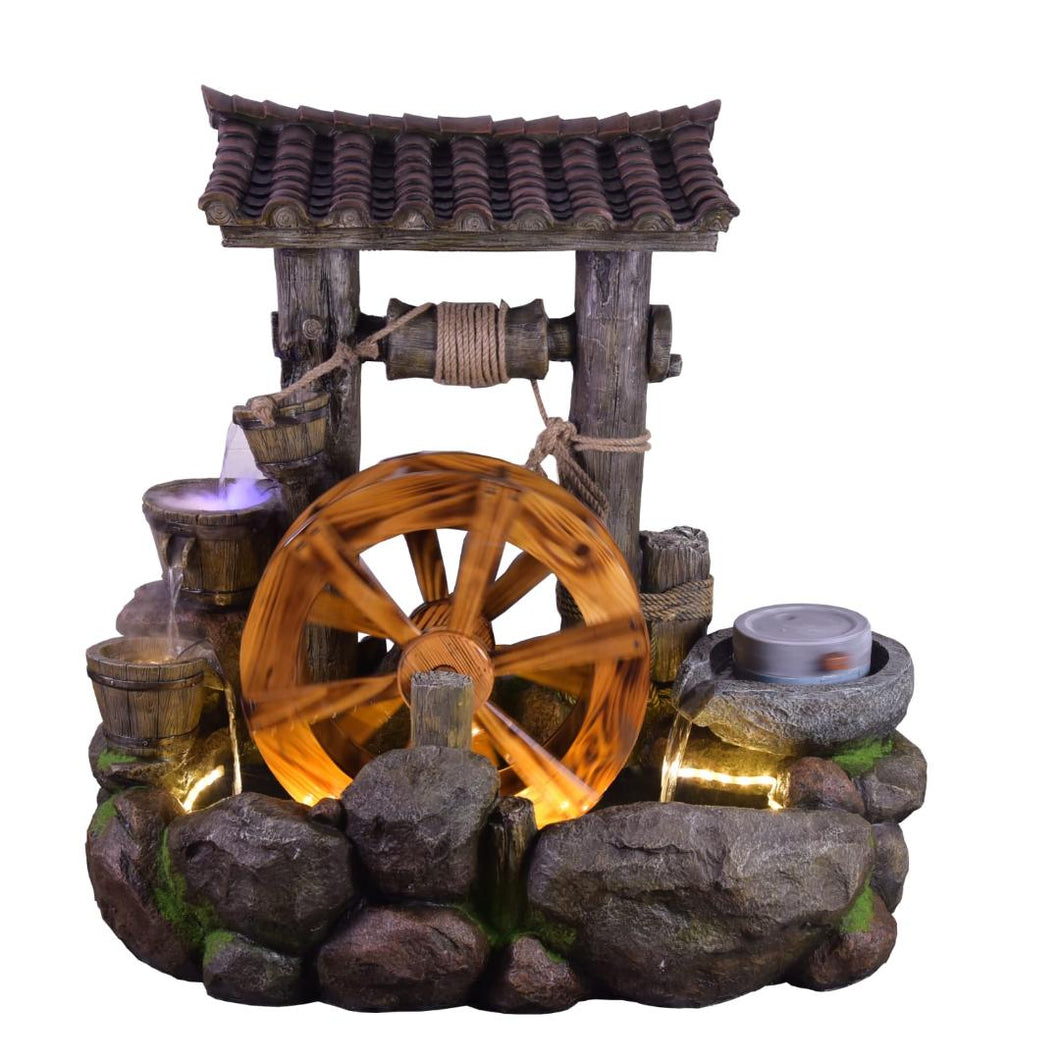 Large Wagon Wheel Water Feature G53243