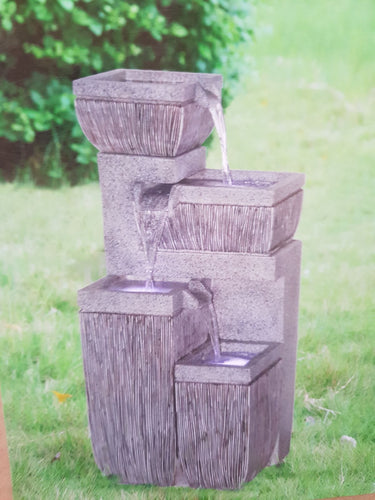 3 Tier Grey Fountain Square Fiberglass