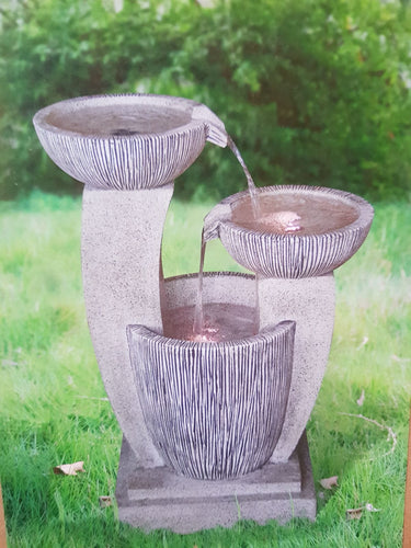 3 Tier Grey Fountain Round Fiberglass