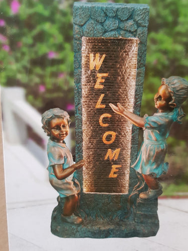 Boy Girl Welcome Water Feature Fiberglass
