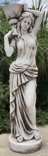 Tall Lady With Shoulder Pot Fiber Glass