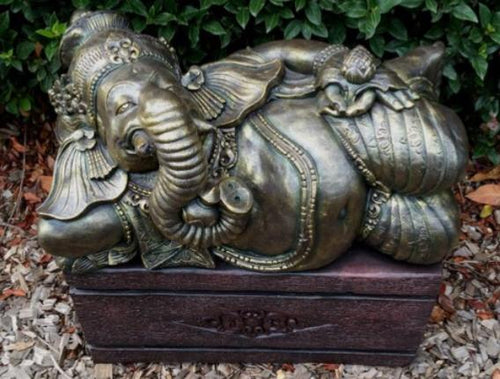 Ganesha Lying On Box Fiberglass