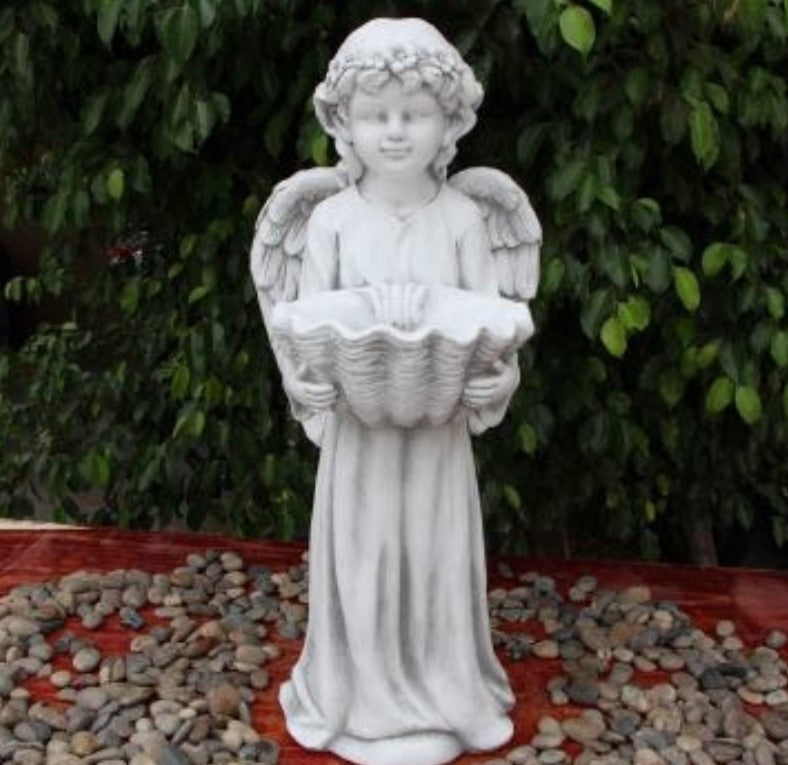 Angel With Shell Bird Feeder
