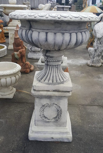 Fluted Urn / Moon Square Pedestal