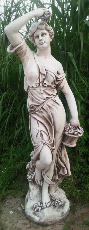 Tall Lady With Pot Statue Fiber Glass
