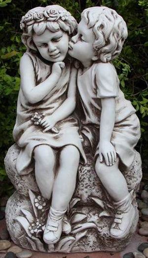 Kissing Boy and Girl Statue Fiber Glass