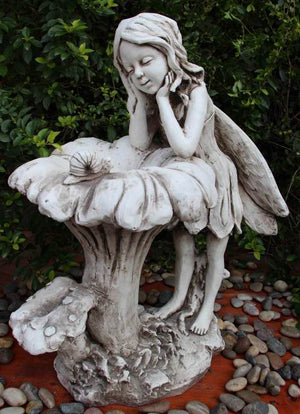 Fairy and Birdfeeder Statue