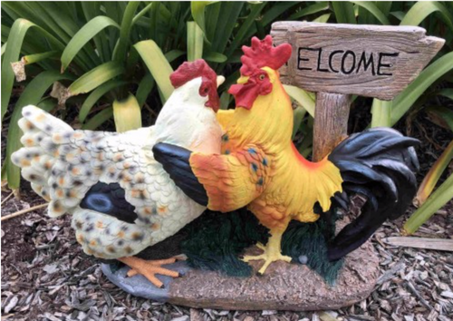 49cm Hen Rooster Welcome Fiberglass
