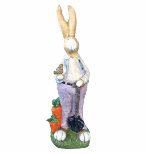 63cm Rabbith with Shovel Fiberglass