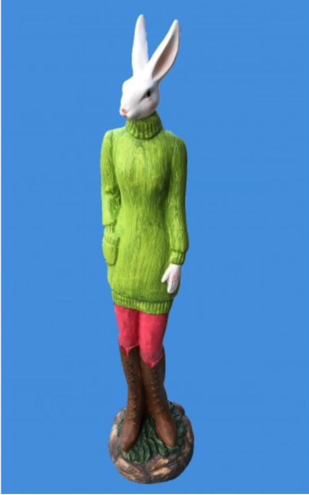 83cm Rabbit in Green Fiberglass