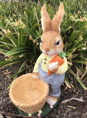 62cm Rabbit with Planter Fiberglass