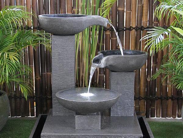 Trio Bowl Fountain Concrete GRC