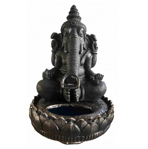 Ganesh On Lotus Fountain Fiberglass